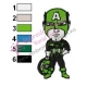 Green Lantern Captain America Embroidery Design